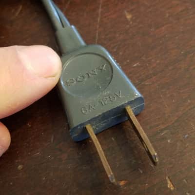 Sony Vintage unpolarized notched two pin power cord cable plug 41-637 41-658 1970s - grey image 5