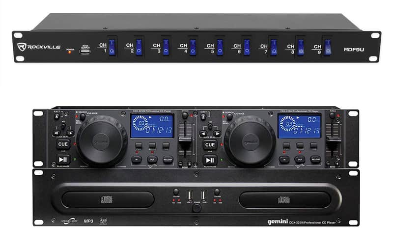 Gemini CDX-2250i Pro DJ Dual Two Deck Rack CD/MP3 Media Player w/USB+Power Strip image 1