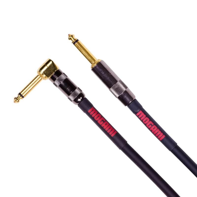 OD GTR-20R Overdrive Guitar Instrument Cable, 1/4" TS Male Plugs, Gold Contacts, Right Angle and Straight Connectors, 20 Foot image 1