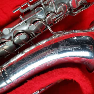 ultra-RARE silver Martin Handcraft Committee I pro alto sax overhauled art-deco city skyline search lights edition aka Mars attacks Earth image 3