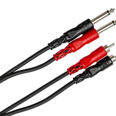 Hosa CPR-203 Stereo Interconnect Cable, Dual 1/4" TS to Dual RCA - 3M image 2