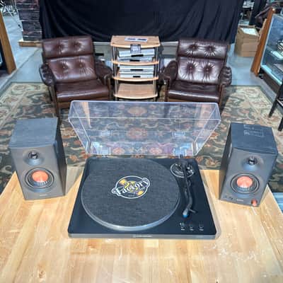 Audio-Technica AT-LP70X-BG Automatic Belt Drive Turntable Package with Edifier MR3 Bluetooth Speakers image 1