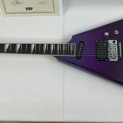 ESP E-II Alexi Laiho Signature Ripped Purple Fade Satin with Pinstripes B-Stock image 11