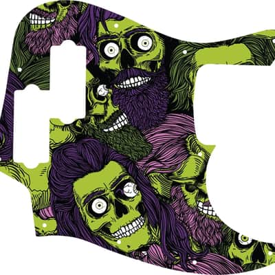 WD Custom Pickguard For Fender Reggie Hamilton Jazz Bass #GHA02 Zombeard Graphic