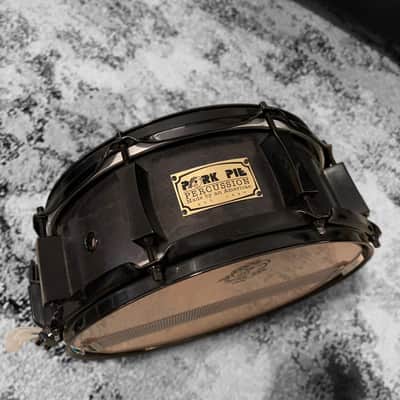 Pork Pie 5x12 inch Maple Snare in Transparent Black Finish & Black Chrome Hardware (2004) image 16