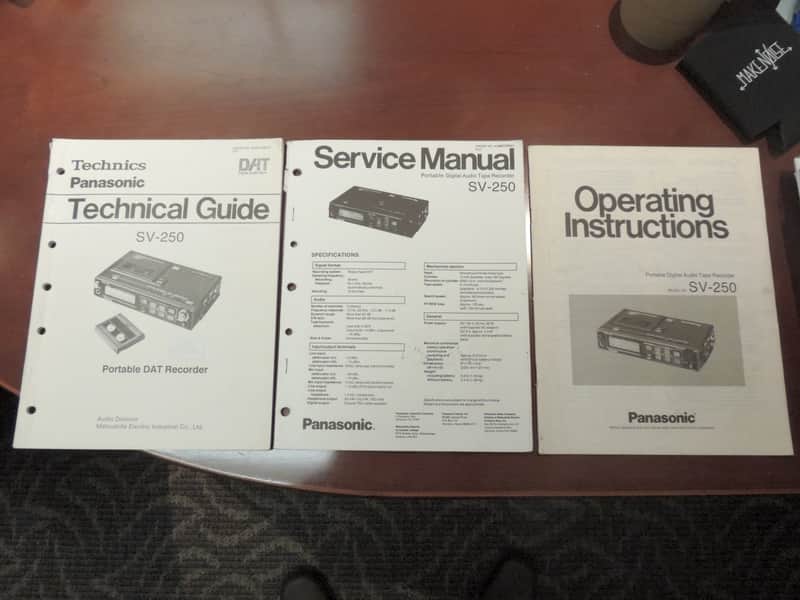 Panasonic SV-250 Portable DAT Technical Guide, Service Manual, and Operating Instructions 3 manuals image 1