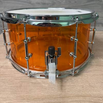 Pork Pie Pig Lite Acrylic Snare Drum Amber Orange 13 x 7 in #3183 image 7