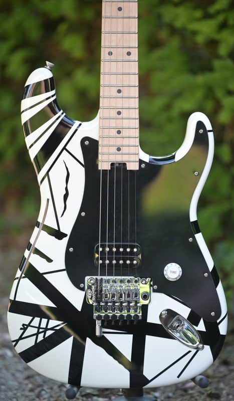 EVH Striped Series - White with Black Stripes image 1