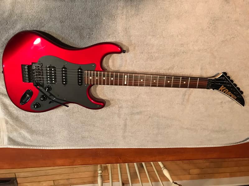 Kramer Pacer Deluxe 1987 Candy Apple Red Bound Headstock 12th Fret Kramer Inlay image 1