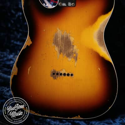 2022 Fender Custom Shop 65' Tele Custom Heavy Relic 3 Tone Sunburst image 10