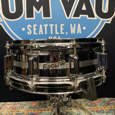 David Frangioni Collection, Rogers - 14x5" Metal, 5-Line, Dyna-Sonic, Chrome Over Brass, Snare Drum, With Beavertail Lugs, 1960's - Chrome image 11
