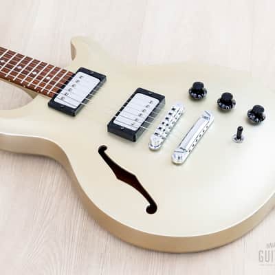 2001 Hamer USA Artist Semi-Hollow Guitar Silver Sparkle w/ Seymour Duncan '59 SH-1, Case image 9