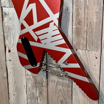 New EVH Striped Series Shark Burgundy/Silver Stripes, Package Deal Includes: EVH Fitted Hard Shell Case & Extras, Best Deal On The Planet Ships Fast, Buy It Here ! image 12