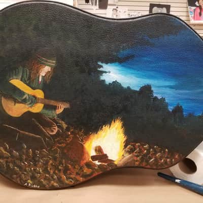 Handpainted Road Runner Hard Case Campfire Scene image 1