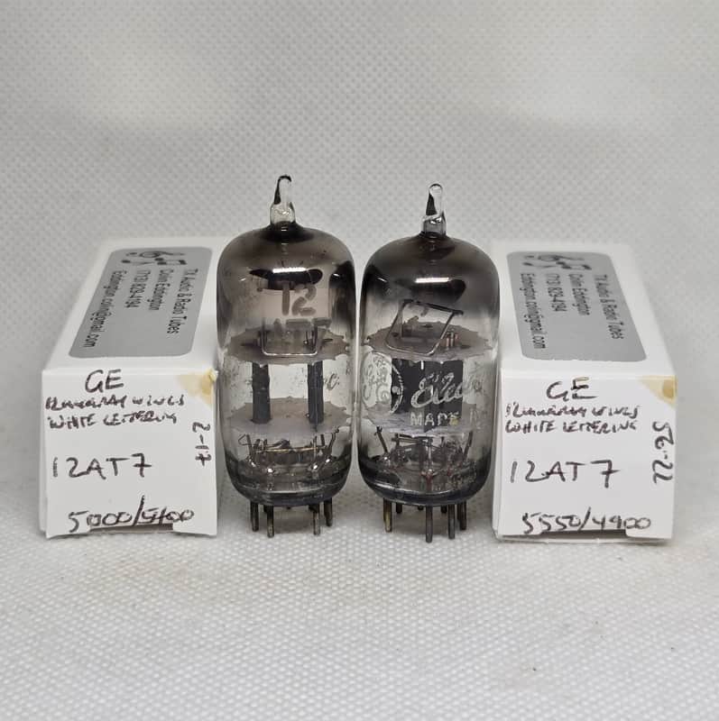 GE 12AT7 Gray Plate Well Matched Pair NOS ECC81 image 1