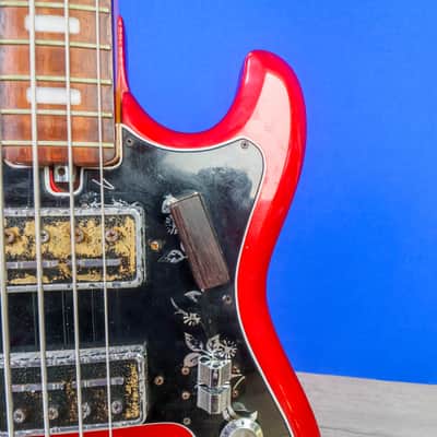 Teisco Spectrum EB-120 1960s Bass - Candy Apple Red image 11