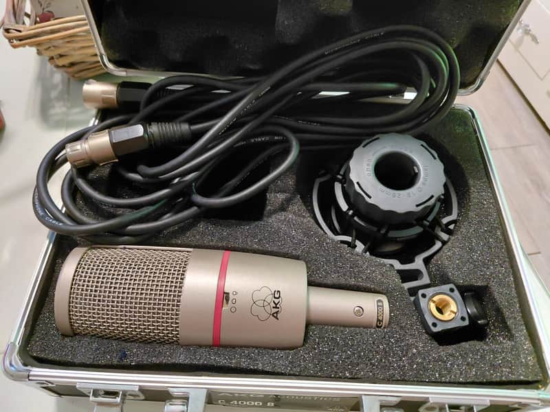 AKG C4000B Multi-Pattern Condenser Microphone 2000s - Satin Nickel Plated image 1
