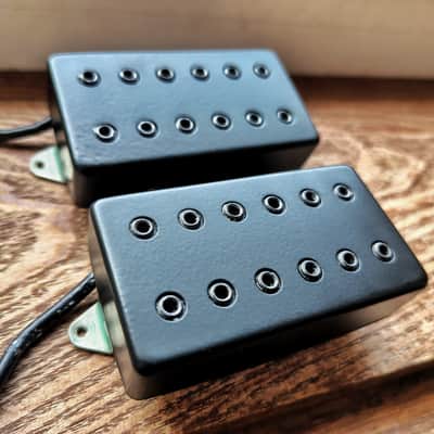 DiMarzio Pandemonium 6 String Humbucker Pickup Set - F-Spaced Black Metal Covers Black Hex Poles image 2