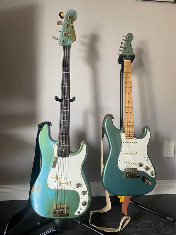 Fender The Strat + Precision Special Bass 1980 Lake Placid Blue image 1