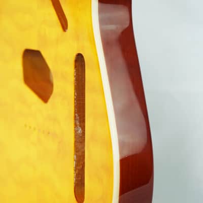Crafter Series DIY Alder Tele Amber Quilted Maple Top with Binding image 5