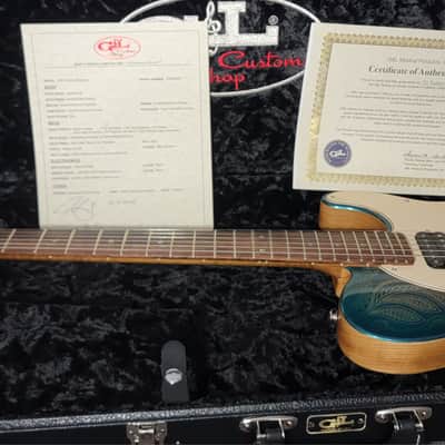 G&L Custom Shop ASAT Bluesboy 2024 - Emerald Blue Paisley image 21
