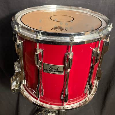 Pearl - 10x14" Maple 12-lug Marching Snare Drum 1980's - Red Wrap image 3
