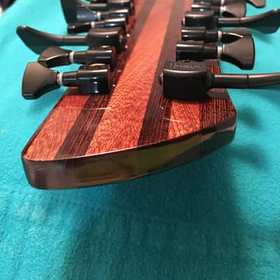Prat Basses GODZILLA C3-WTF-24 24 string Bass (8x3) Trans Dark Emerald Green + Axe Handler Arc Stand image 5