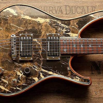 Zerberus-Guitars  Gorgonized Nemesis 2016 Black&Gold Marble Hardshell Case Included image 5
