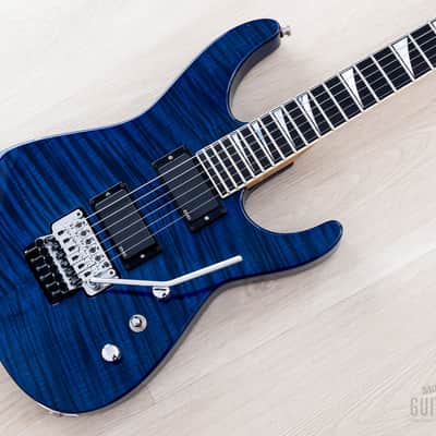 2003 Jackson USA Select Dinky DK1 Trans Blue Flame Top w/ EMG, Floyd Rose & Case image 1