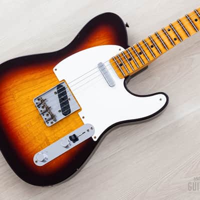 Fender Custom Shop '58 Telecaster Journeyman Relic Sunburst w/ V Neck, Figured Ash Body image 1