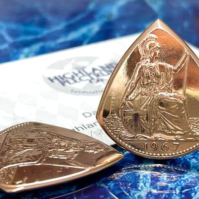 **Special Offer 20% Discount** Two (2) Queen Elizabeth 1967 Penny Coin Guitar Picks. image 2