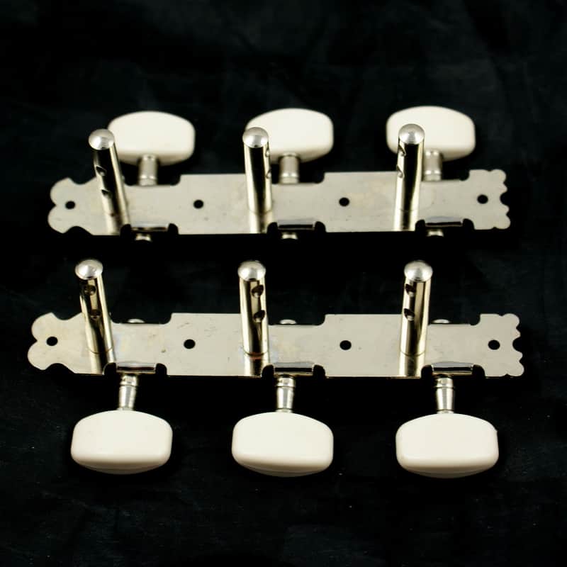 3-on-Plate Classic Acoustic Guitar Tuners Set, Nickel (1L/1R) image 1