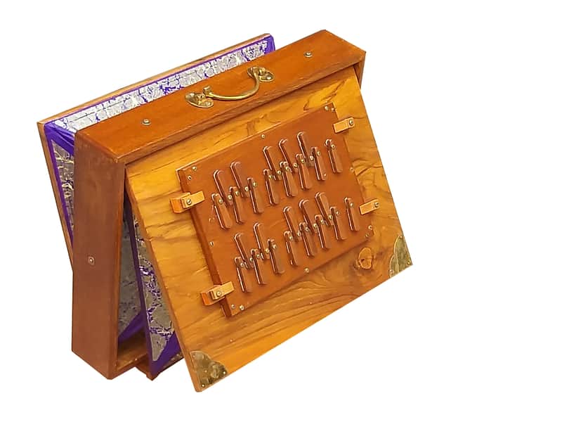 2 Octave Shruti Box Handmade Teak Wood Drone Instrument 440Hz With Gig Bag image 1