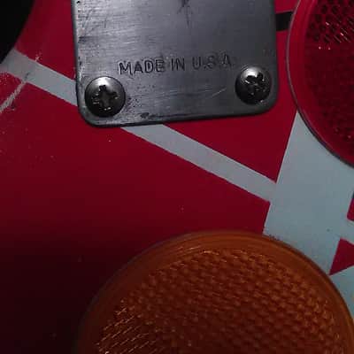 Kramer Ad Guitar Project Frankenstein eVh Striping Birds Eye Maple Neck Skunk Stripe Maple Relic image 5