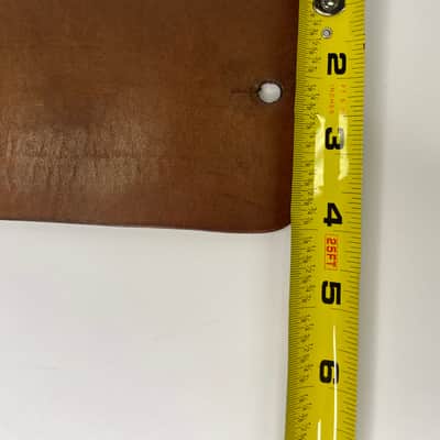 Vintage Handmade Wide Leather Guitar Strap – Brown 41” x 4” image 16