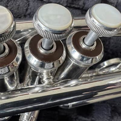 Used 1970’s Bach Stradivarius Model 37 Silver Trumpet with case and NY Bach 7C mouthpiece image 8