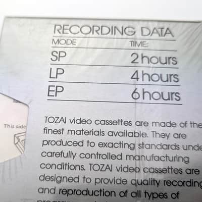 Tozai T-120 Premium Grade VHS Video Cassette - Brand New - Factory Sealed image 5