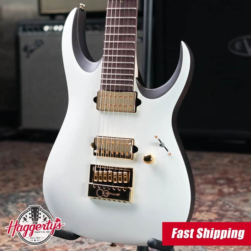 Ibanez K7YANG Brian "Head" Welch Signature 7-String Electric Guitar - Matte White with Gig Bag image 1
