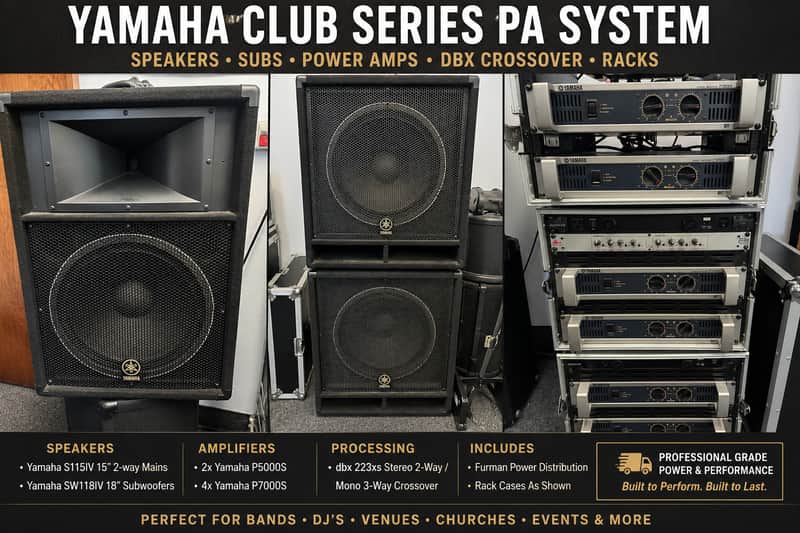 Yamaha Club Series Professional PA System – Speakers, Subs, P-Series Power Amps & dbx Crossover image 1