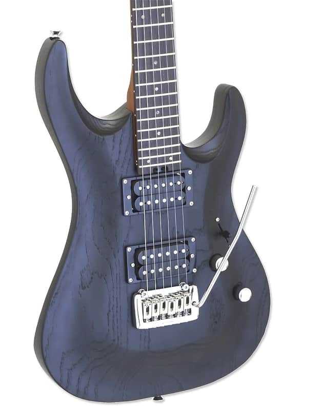 Aria MAC-DLX-STBK Pro II Craved Top Ash Body Maple 3P Bolt-on Neck 6-String Electric Guitar image 1