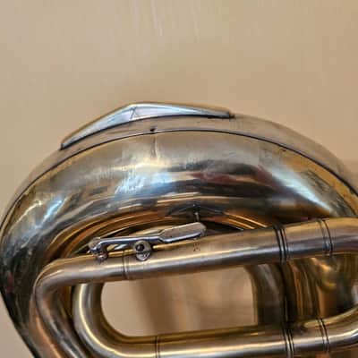 Tuba "Es" Soviet 3 Valves Brass Pipe Wind Instrument Horn USSR Vintage and Rare image 3