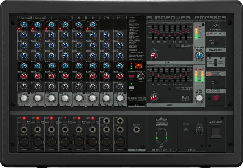 EUROPOWER BEHRINGER PMP580Sパワードミキサー 10チャンネル 900ワット PMP980S EUROPOWER Behringer | Amazon 動作品 配信機器・PA機器・レコーディング機器