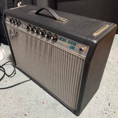 Fender '68 Custom Deluxe Reverb 2-Channel 22-Watt 1x12" Guitar Combo 2013 - Present - Black image 2