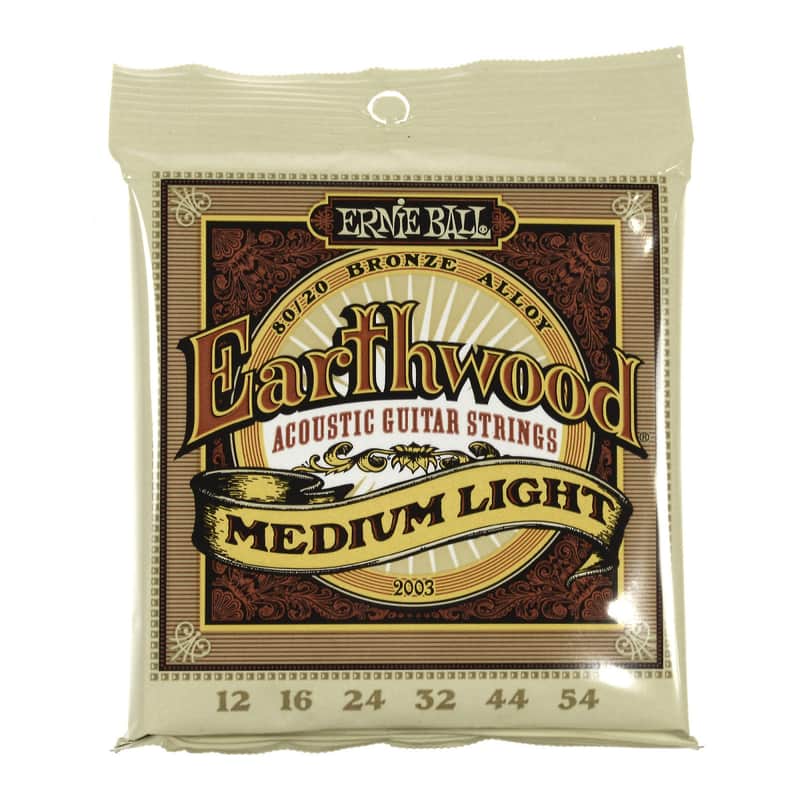 Ernie Ball 2003 Earthwood Medium-Light 80/20 Bronze Acoustic Guitar Strings, .012 - .054 image 1