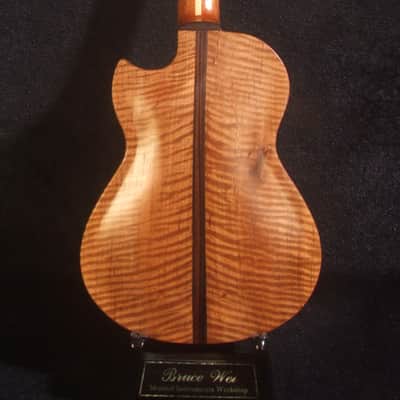 Handmade Cutaway Tenor Ukulele, Solid Spalted Maple & Curly Maple, Archback, Dove Inlay, Soft-bag, Bruce Wei UAJ17-2012 image 5