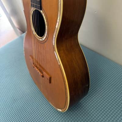 Vintage 1900s Lyon & Healy Parlor Guitar Finest Woods & Craftsmanship Moon Sun & Stars Inlay Ladder Braced Ditson Supertone Regal Lakeside image 9