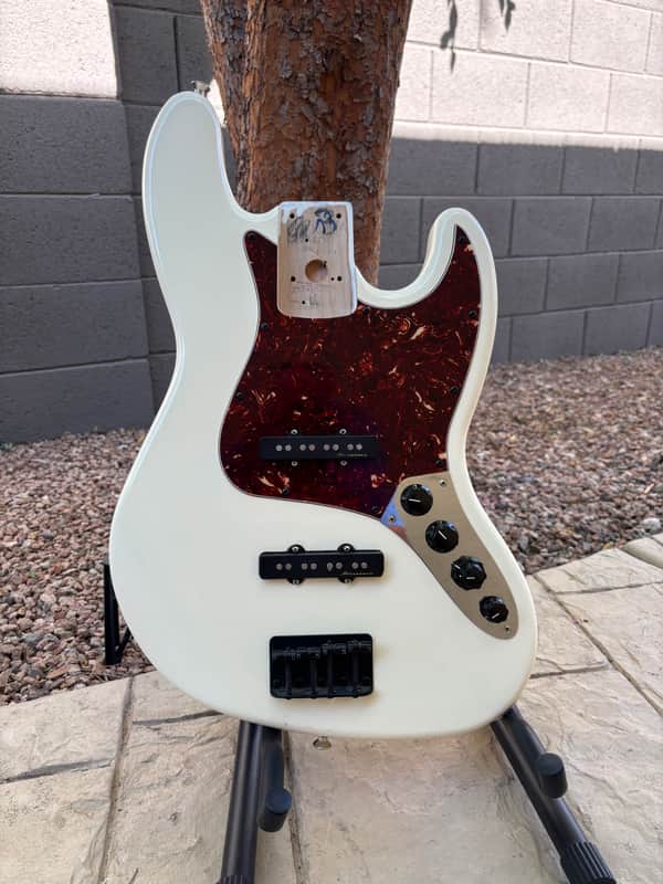 2013 Fender MIM Jazz Bass Body — Olympic White image 1