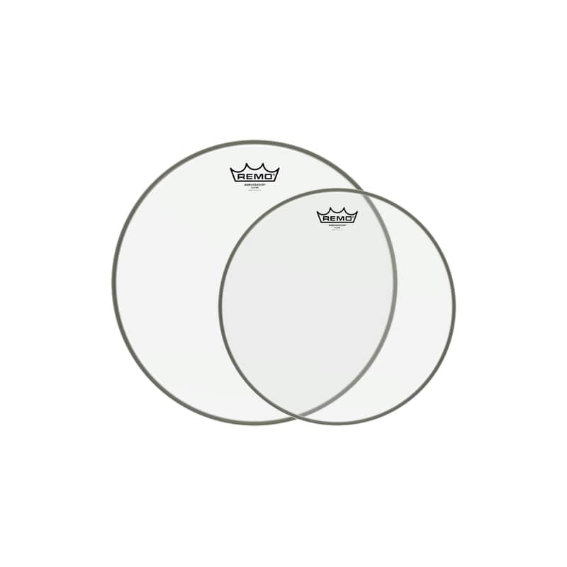 Remo 12/14" Ambassador Clear Drumhead (2 Pack Bundle) image 1