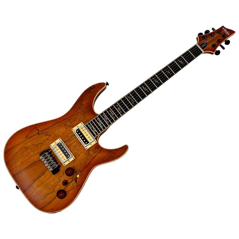 Schecter C-1 Exotic Spalted Maple guitar in Satin Natural Vintage Burst B-Stock 0498 image 1