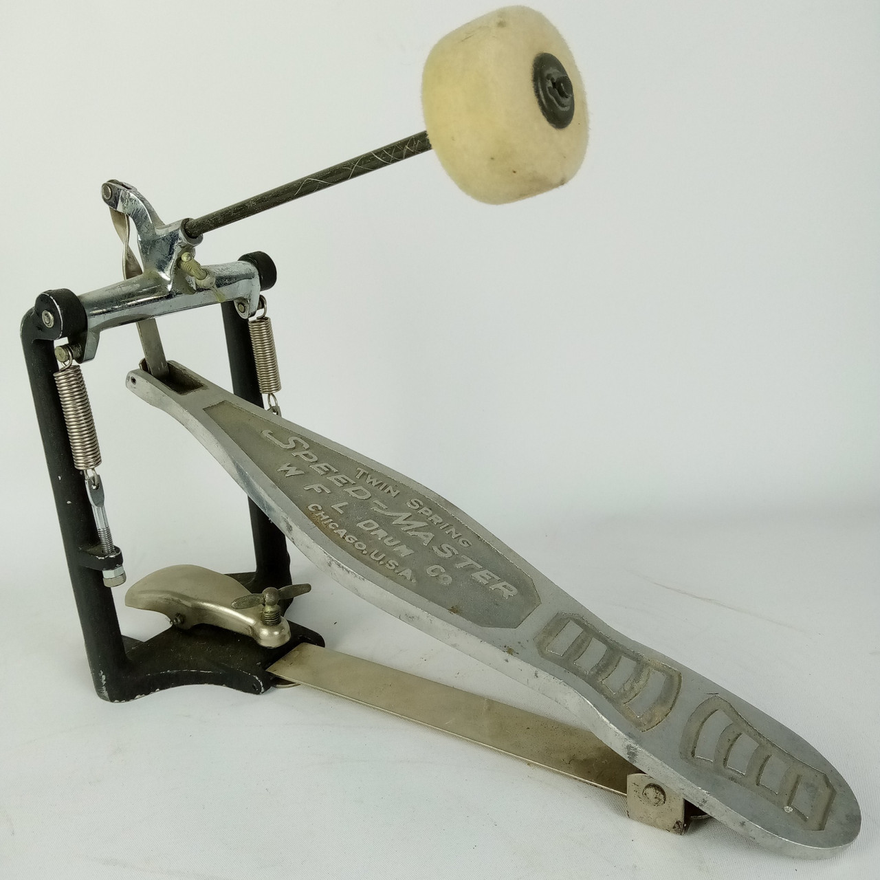 WFL Ludwig"Speed Master"Twin Spring Bass Drum Pedal Vintage 50s Solid Footboard — main photograph